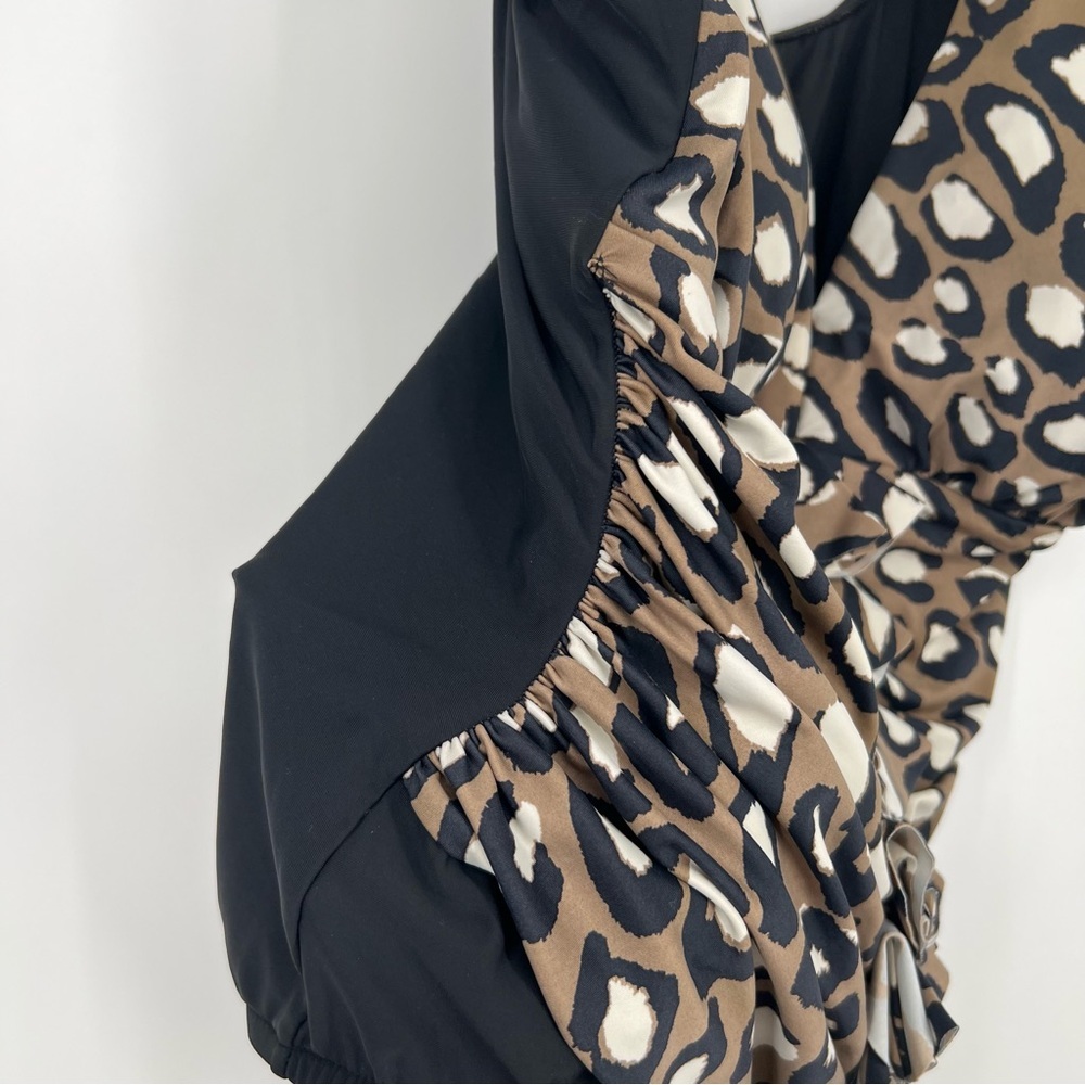 Miraclesuit Leopard Animal Print Ruffle One Piece Swimsuit - Picture 4 of 8